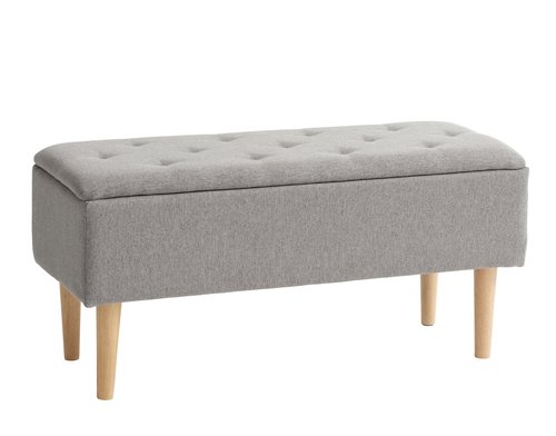Bench BADSTED with storage light grey