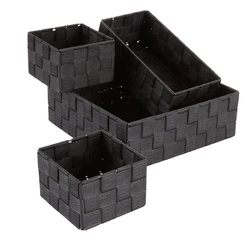 Basket set FOLKE set of 4 black