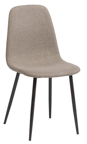 Dining chair JONSTRUP beige fabric/dark oak colour