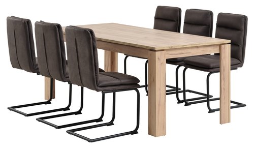 LINTRUP L190/280 table oak + 4 ULSTRUP anthracite