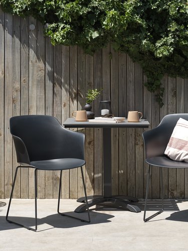 HOBRO L70 table grey + 2 SANDVED chair black