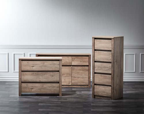 5 drawer chest VEDDE slim wild oak