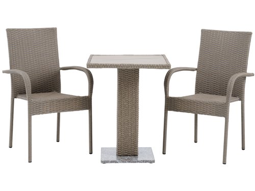 THY L60 table + 2 GUDHJEM chair natural