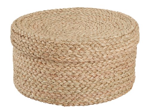 Storage box FRITLEV D29xH15cm w/lid natural