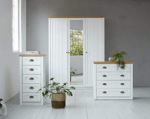 Wardrobe MARKSKEL 212x210 white/oak colour
