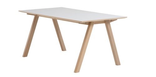 Dining table EGEBJERG 160/250 light grey