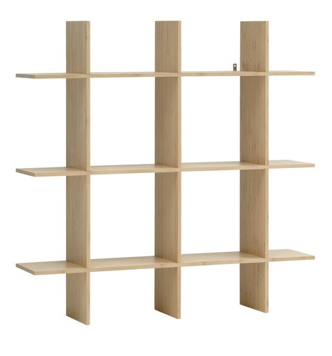 Wall shelf KVISSEL 3 shelves bamboo