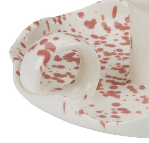Candlestick REIDAR D14xH6cm white/rose
