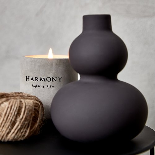 Candle BOSSE D8xH9cm light grey