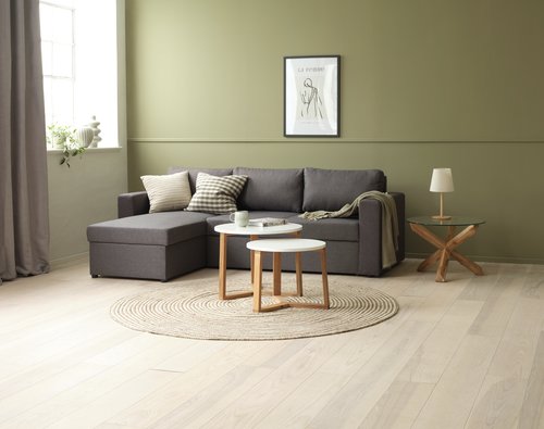 Coffee table AGERBY D60 glass/oak