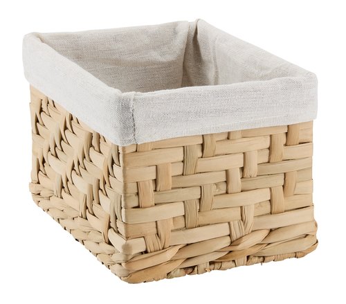 Basket EJNO W16xL22xH14cm w/white fabric