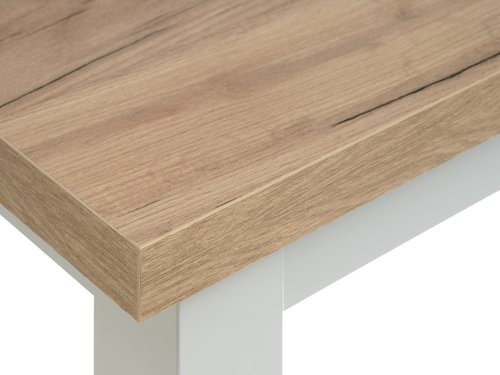 Dining table MARKSKEL 150/193 light grey/oak colour