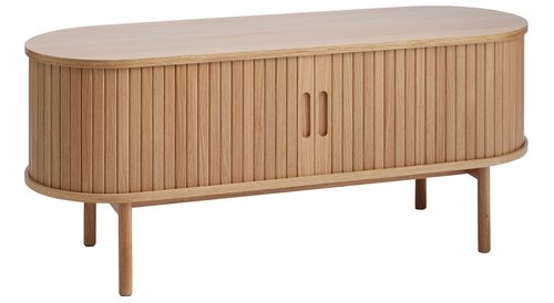 TV bench LYNGVIG 2 tambour doors natural oak