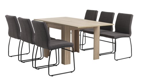 HASLUND L80/160 oak + 4 HAMMEL grey