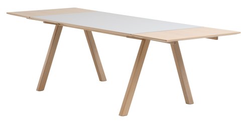 Dining table EGEBJERG 160/250 light grey