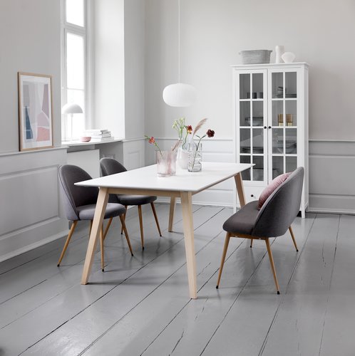 Display cabinet NORDBY 2 doors 1 drawer white