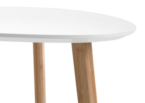 End table TAPS 55x55 white/bamboo