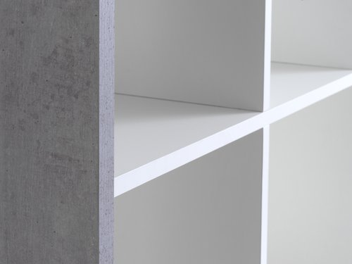 Room divider HALDAGER 16 shelves concrete/white