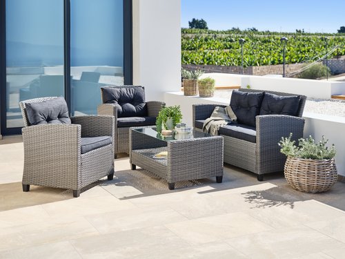 Lounge set MORA 4-seater grey