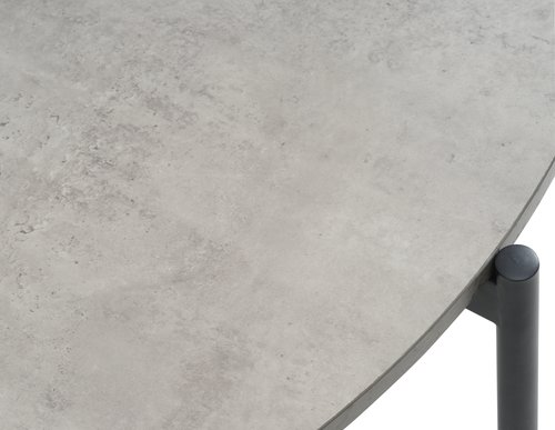 Dining table TERSLEV ?120 concrete colour/black