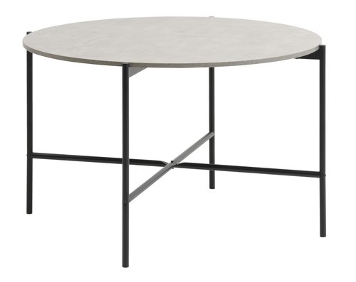 Dining table TERSLEV ?120 concrete colour/black