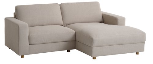 Sofa TORNEMARK chaise longue beige fabric