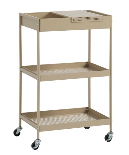 Trolley ELLERUP 3 shelves latte colour