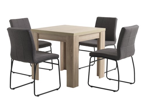 HASLUND L80/160 oak + 4 HAMMEL grey