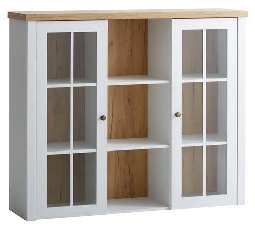 Top section MARKSKEL 2 doors white/oak colour