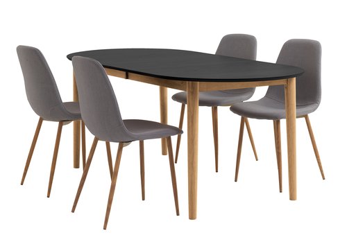 Dining table EGENS 90x190/270 black