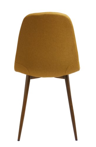 Dining chair JONSTRUP curry fabric/dark oak colour