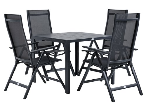 MADERUP L90 table + 4 LOMMA chair black