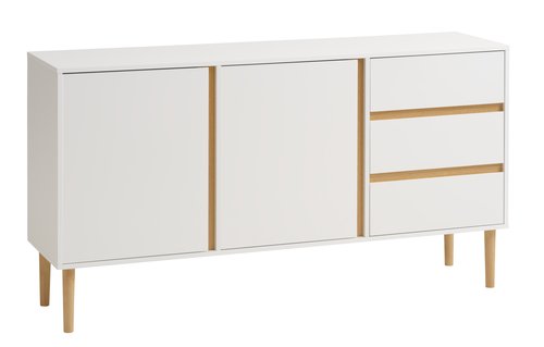 Sideboard FENSMARK 2 doors 3 drawers wht/oak