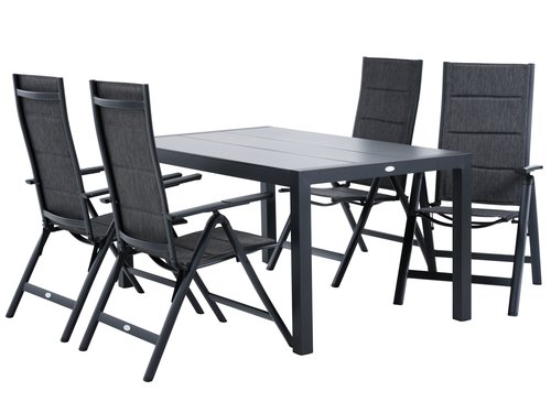 HAGEN L160 table + 4 MYSEN chair grey