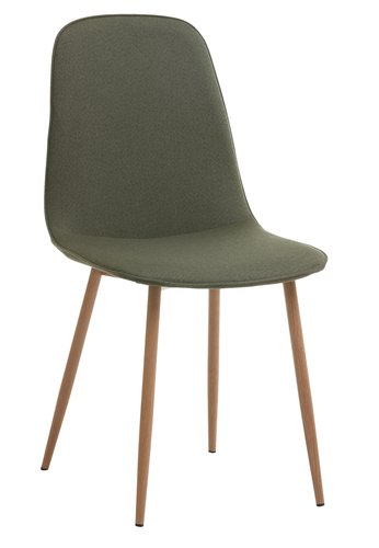 Dining chair BISTRUP olive green/oak