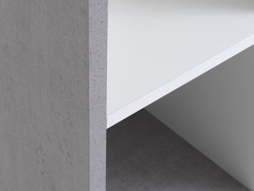 Room divider HALDAGER 4 shelves concrete/white