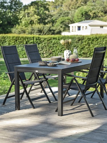 VATTRUP L170/273 table black + 4 MYSEN chair grey