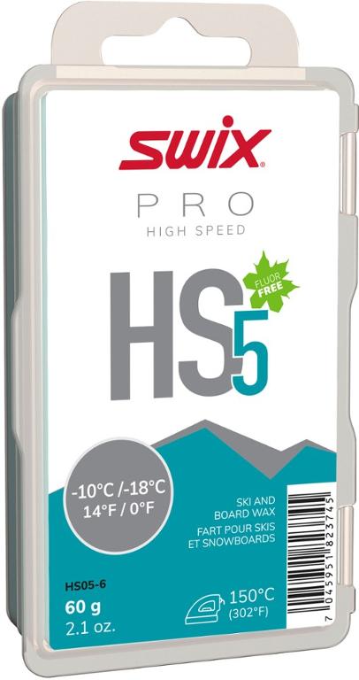 Swix HS5 Turqoise Wax for 0 to 14 degrees F - 60 g