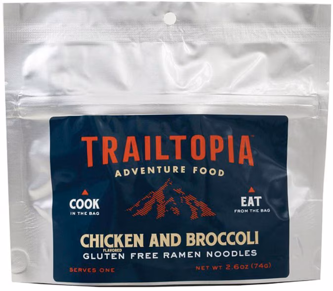 Trailtopia Gluten-Free Ramen Noodles with Chicken Flavor and Broccoli - 1 Serving