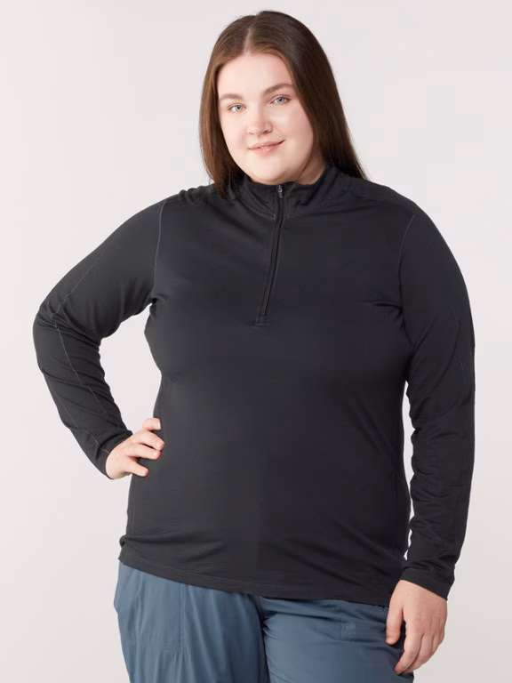 REI Co-op Merino 185 Long-Sleeve Half-Zip Base Layer Top - Women's Plus Sizes