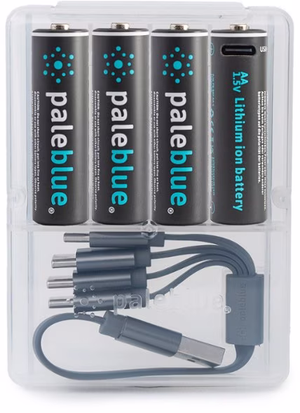 Paleblue Lithium Ion Rechargeable AA Batteries - Package of 4
