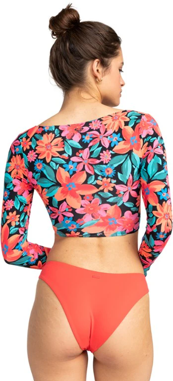 Roxy Floral Fiesta Crop Top Long-Sleeve Rashguard - Women's