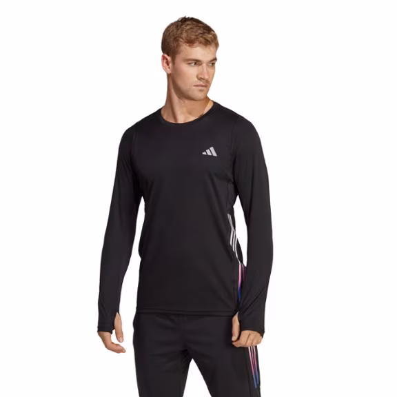 adidas Run Icons 3-Stripes Long-Sleeve T-Shirt - Men's