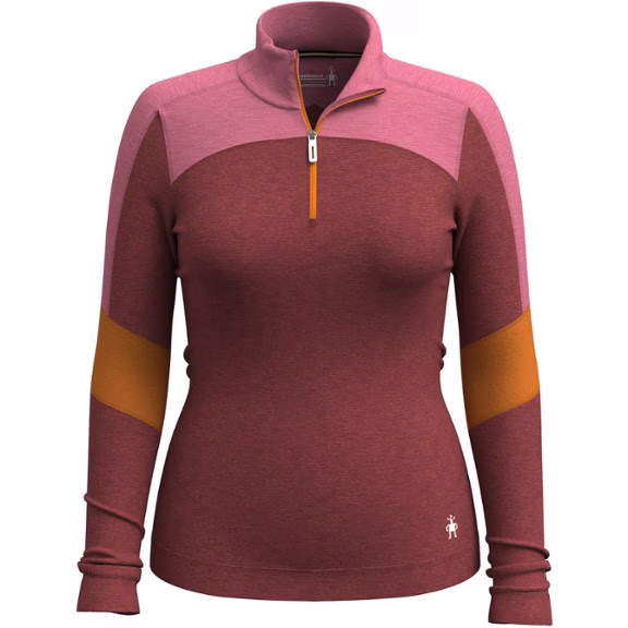 Smartwool Classic Thermal Merino Colorblock Quarter-Zip Base Layer Top - Women's
