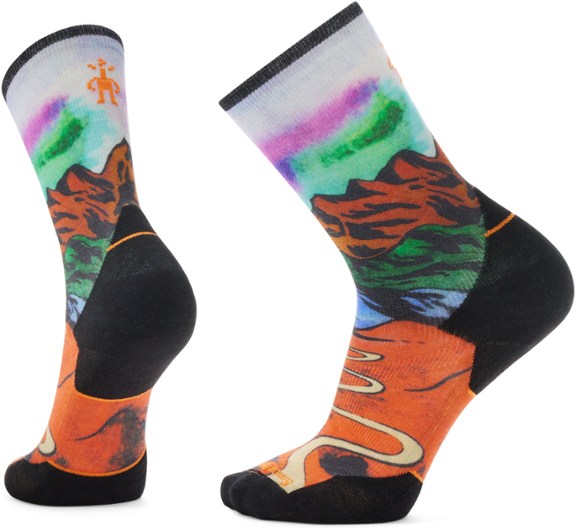 Smartwool Trail Run Targeted Cushion Singletrack Print Crew Socks - Men's