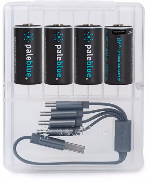 Paleblue Lithium Ion Rechargeable CR123 Batteries - Package of 4