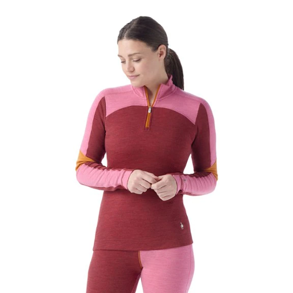 Smartwool Classic Thermal Merino Colorblock Quarter-Zip Base Layer Top - Women's