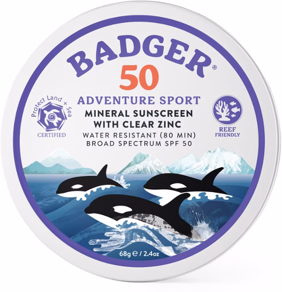Badger SPF 50 Adventure Sport Mineral Sunscreen - 2.4 oz. Tin