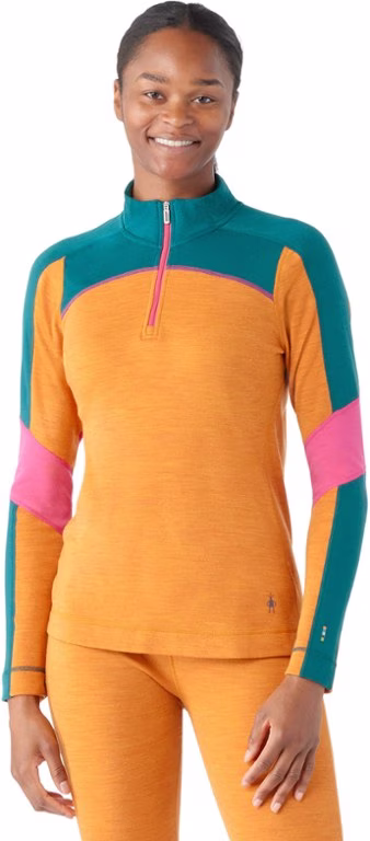 Smartwool Classic Thermal Merino Colorblock Quarter-Zip Base Layer Top - Women's