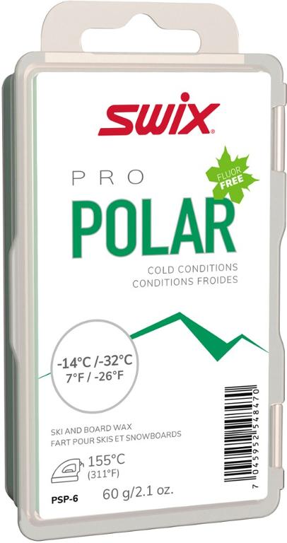 Swix PSP6 Polar Wax for -26 to +7 Degrees F - 60 g